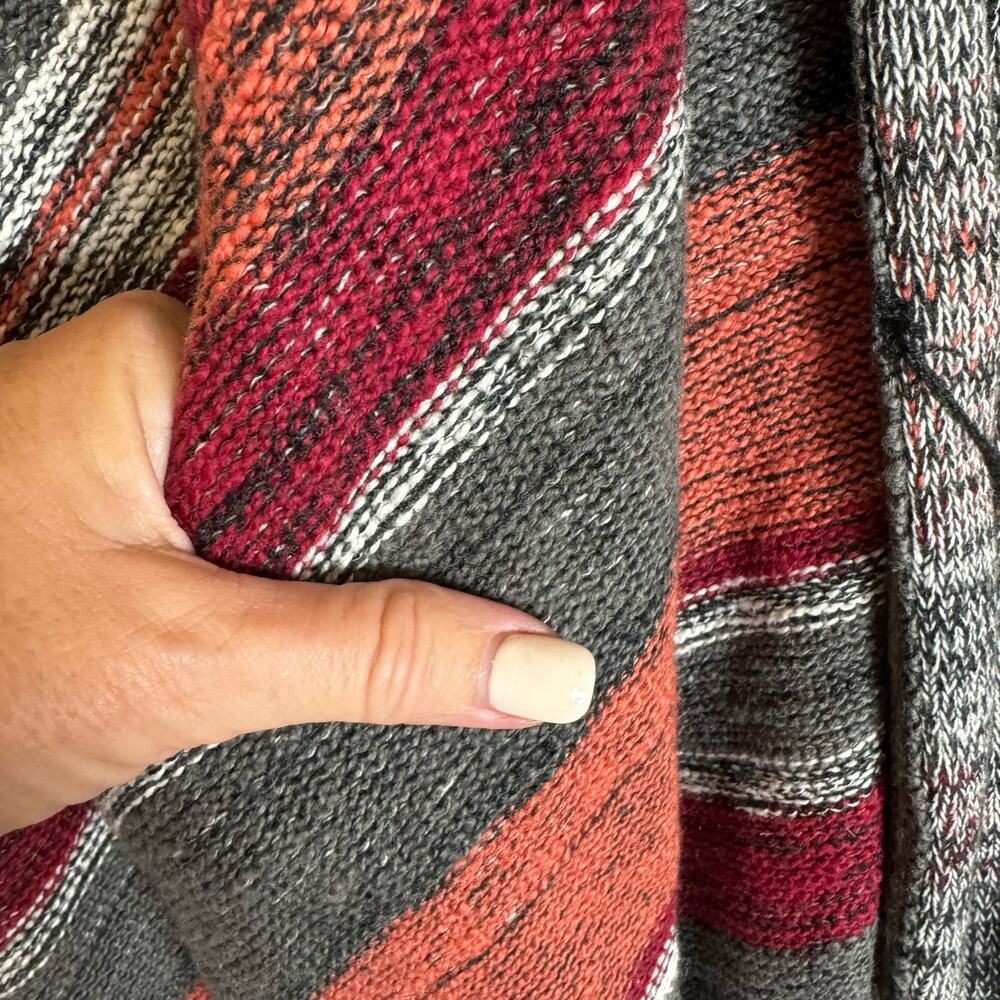 Volcom Poncho One Size Boho Striped Open Oversize… - image 3